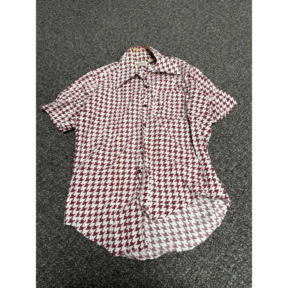 True Vintage 1960s Cambridge Button Up Shirt Patterned All Over Print Medium